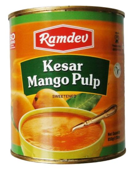 Picture of Ramdev Kesar Mango Pulp 850 Grams
