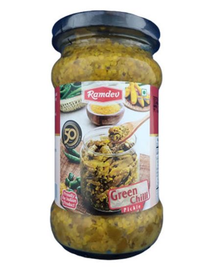 Picture of Ramdev Green Chilli Pickle 283 Grams
