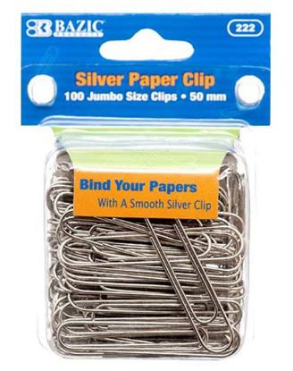 Picture of Bazic Silver Paper Clip 100 Pc