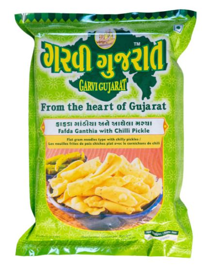 Picture of Garvi Gujarat Fafda Gathiya With Chili Pickle 285 Grams