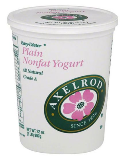Picture of Axelrod Fat Free Plain Yogurt 32 Oz