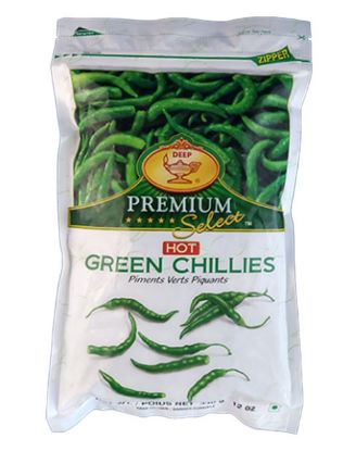 Picture of Deep Hot Green Chillies 12 Oz