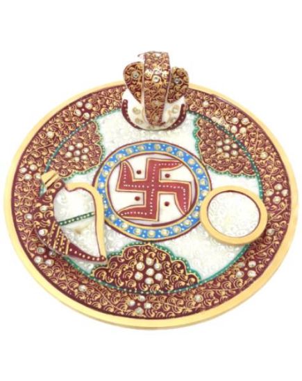 Picture of Made In India Marble Ganesh Vati Tray 1 Pc