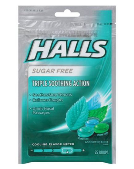 Picture of Halls Sugar Free Assorted Mint Bag 25 Drops
