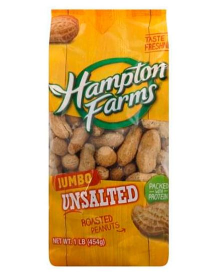 Picture of Hampton Farm Jumbo Unsalted Roasted Peanuts 1 Lbs