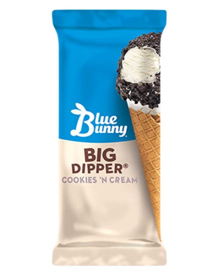 Picture of Blue Bunny Big Dipper Cookies N Cream Cone 118 Ml