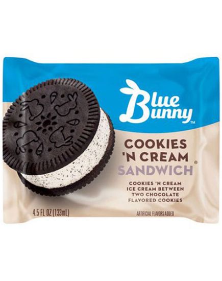 Picture of Blue Bunny Cookies N Cream Sandwich 4.5 Oz