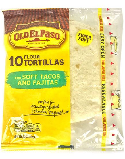 Picture of Old El Paso 10 Flour Tortillas 8.2 Oz