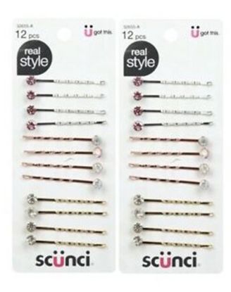 Picture of Scunci Bobby Pins Black Brown 24 Pc