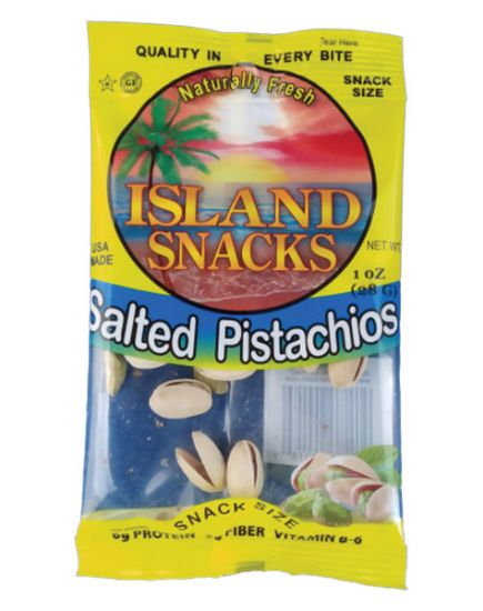 Picture of Island Snacks Salted Pistachios 1 Oz