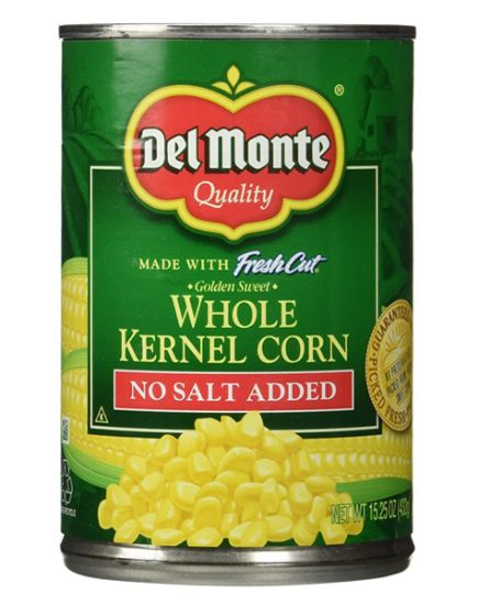 Picture of Del Monte Whole Kernel Corn No Salt Added 15.25 Oz