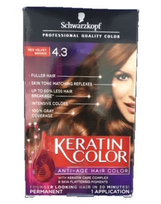 Picture of Schwarzkopf Keratin Hair Color Red Velvet Brown 2.3 Oz
