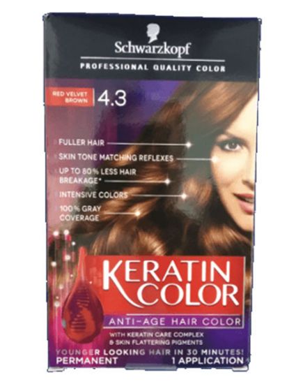 Picture of Schwarzkopf Keratin Hair Color Red Velvet Brown 2.3 Oz
