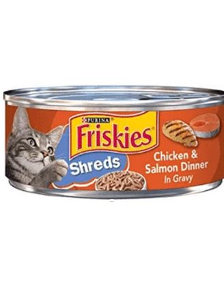 Picture of Purina Friskies Shreds Chicken & Salmon Dinner In Gravy 5.5 Oz