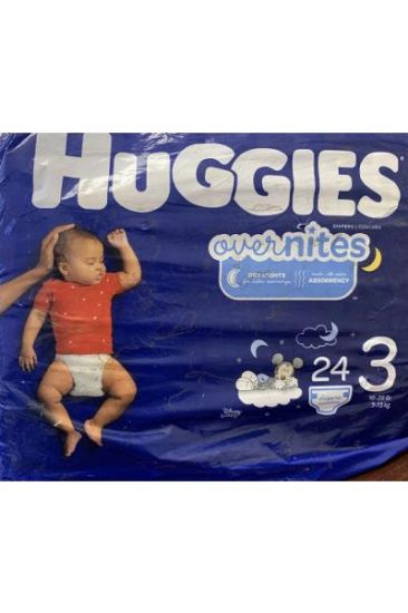 Picture of Huggies Overnight Jumbo No.3 Over 16-28 Lb 24 Pcs