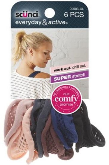 Picture of Scunci Woven Thick Terry Ponytailers 6 Pc