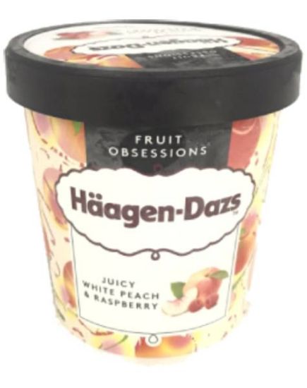 Picture of Haagen Dazs Juicy White Peach & Raspberry Pint 400 Grams