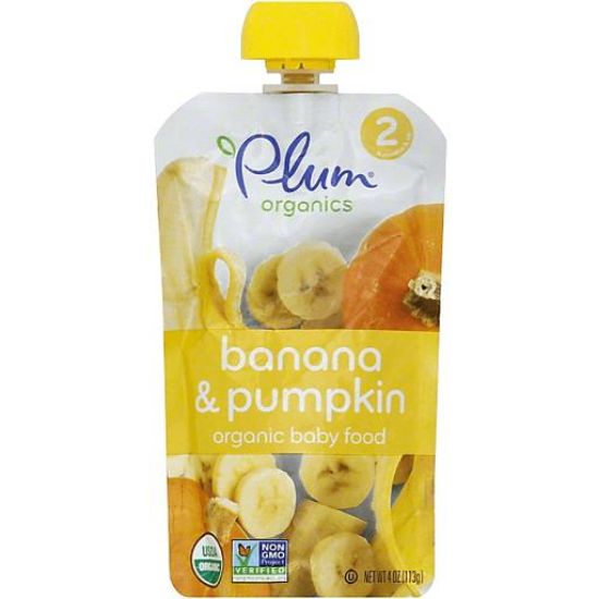 Picture of Plum Organics Banana & Pumpkin Organic Baby Food 6 Months & Up 4 Z