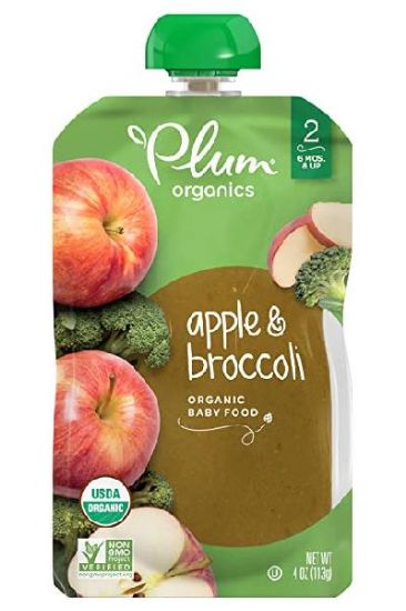 Picture of Plum Organics Apple & Broccoli Organic Baby Food 2 (6 Months & Up) 4.22 Oz