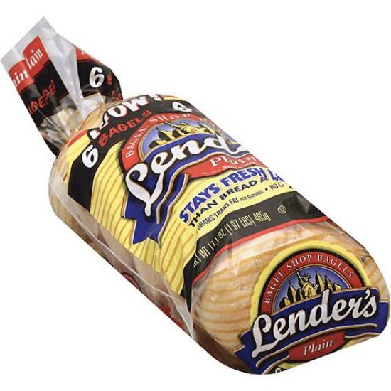 Picture of Lenders Plain Pre Sliced Bagels Bagels 1 Lb