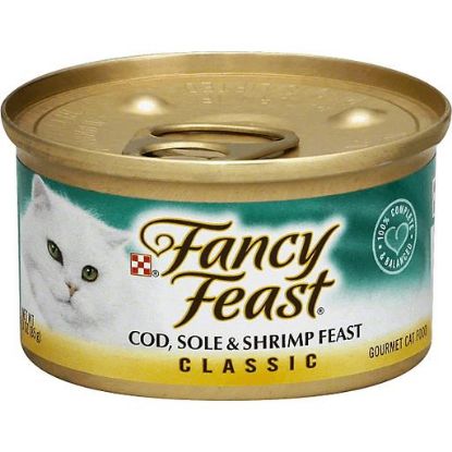 Picture of Fancy Feast Gourmet Cat Food Classic Cod Sole & Shrimp Feast 3 Oz