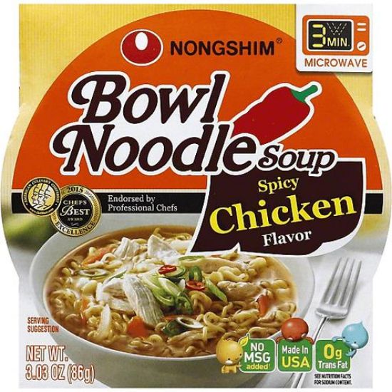 Picture of Nongshim Bowl Noodle Spicy Chicken Flavor 3.03 Oz