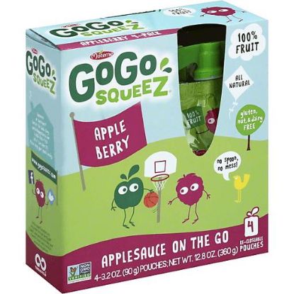 Picture of Gogo Squeez On The Go Pouches Apple Berry 4 Pk