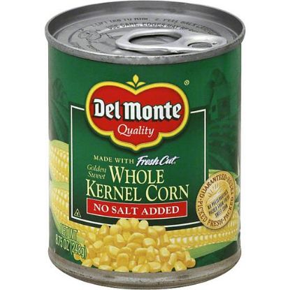 Picture of Del Monte Golden Sweet Whole Kernel Corn No Salt Added 8.75 Oz
