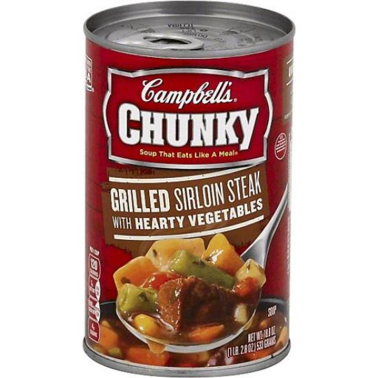 Picture of Campbell/'s Chunky Grilled Sirloin Steak & Hearty Vegetables Soup 18.8 Oz