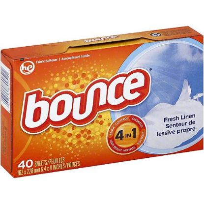 Picture of Bounce Dryer Sheets Fresh Linen Scent 40 Use