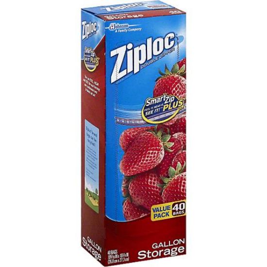 Picture of Ziploc Storage Bags Double Zipper Gallon Value Pack 40 Count