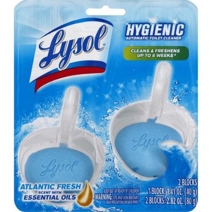 Picture of Lysol Hygienic Toilet Cleaner Automatic Atlantic Fresh Scent Blocks 2 Count