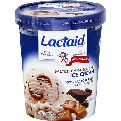 Picture of Lactaid Salted Caramel Chip 100% Lactose Free Ice Cream Tub 1 Qt