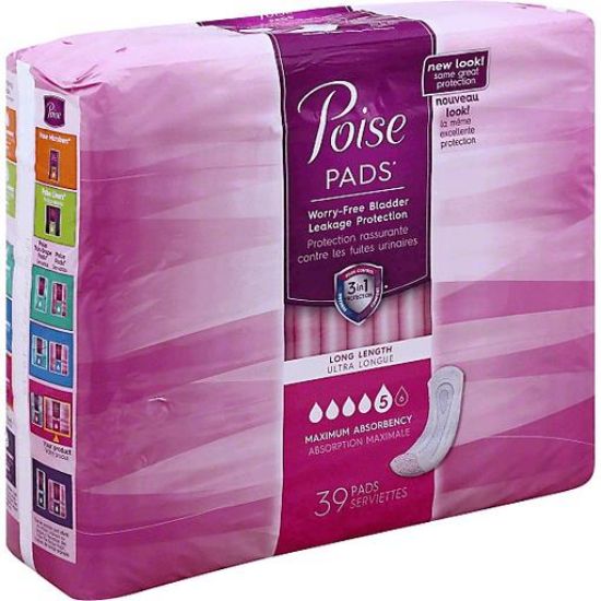 Picture of Poise Pads 5 (maximum Absorbency) Long Length 39 Ct