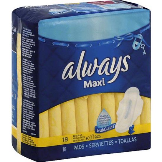 Picture of Always Maxi Size 1 Regular With Flexi-wings Pads 18 Ct
