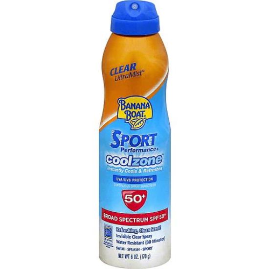 Picture of Banana Boat Sport Performance Coolzone Sunscreen Continuous Spray Clear Ultramist Spf 50+ 6 Oz