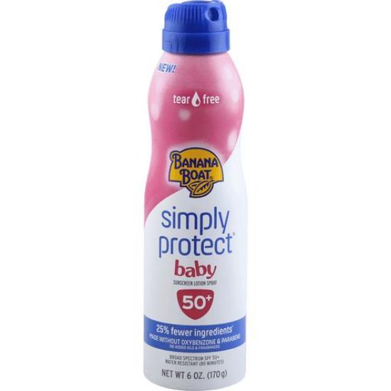 Picture of Banana Boat Simply Protect Sunscreen Baby Lotion Spray Broad Spectrum Spf 50+ 6 Oz