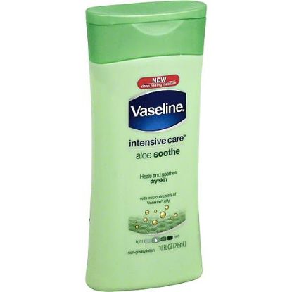 Picture of Vaseline Intensive Care Lotion Non-greasy Aloe Soothe 10 Oz