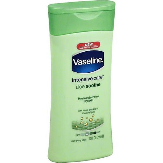Picture of Vaseline Intensive Care Lotion Non-greasy Aloe Soothe 10 Oz