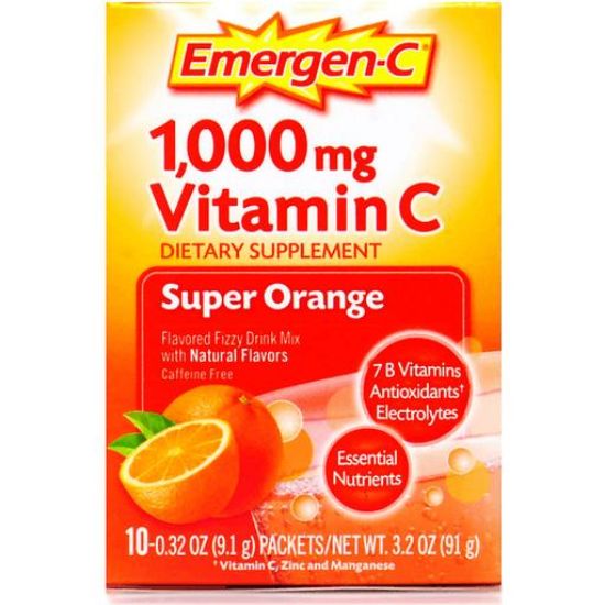 Picture of Emergen-c 1000 Mg Vitamin C Super Orange Flavored Fizzy Drink Mix 0.3 Oz