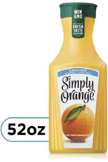 Picture of Simply Orange Juice Calcium Bottle 52 Oz