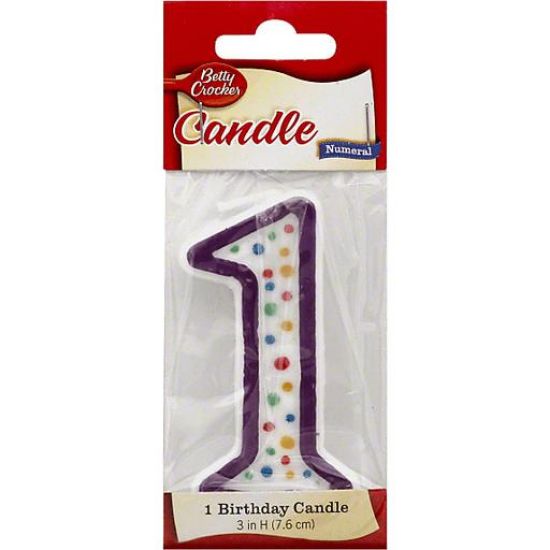Picture of Betty Crocker Numeral Candle Birthday 1 1 Ct