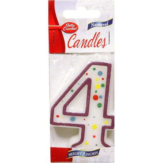Picture of Betty Crocker Candle Birthday Numeral 4 1 Ct