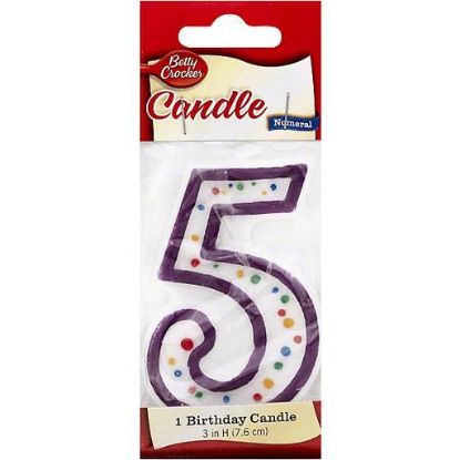 Picture of Betty Crocker Birthday Candle Numeral 5 1 Ct