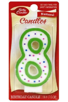 Picture of Betty Crocker Birthday Candle Numeral 8 1 Ct