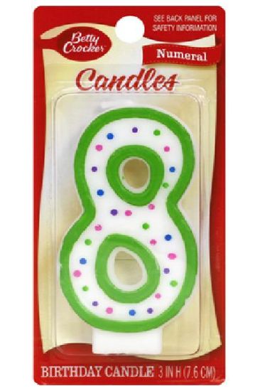 Picture of Betty Crocker Birthday Candle Numeral 8 1 Ct