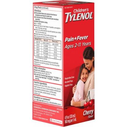 Picture of Tylenol Children/'s Pediatric Internal Analgesics Liquid Cherry 4 Foz