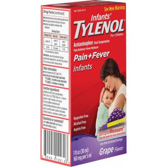 Picture of Tylenol Infant/'s Pediatric Internal Analgesics Liquid Grape 1 Foz