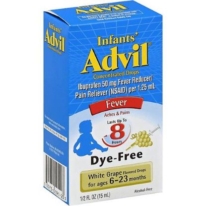 Picture of Advil Fever Infants Dye-free Concentrated Drops White Grape-flavored 0.5 Oz