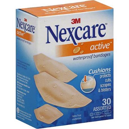 Picture of Nexcare Active Bandages Waterproof Assorted 30 Ct